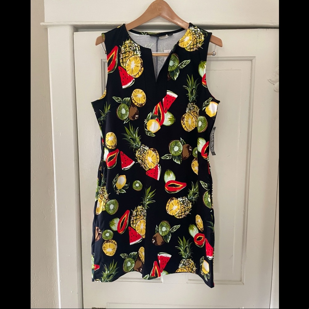 New York & Company Tropical Fruit Patterned Summer Dress
